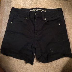 Black jean shorts A+E